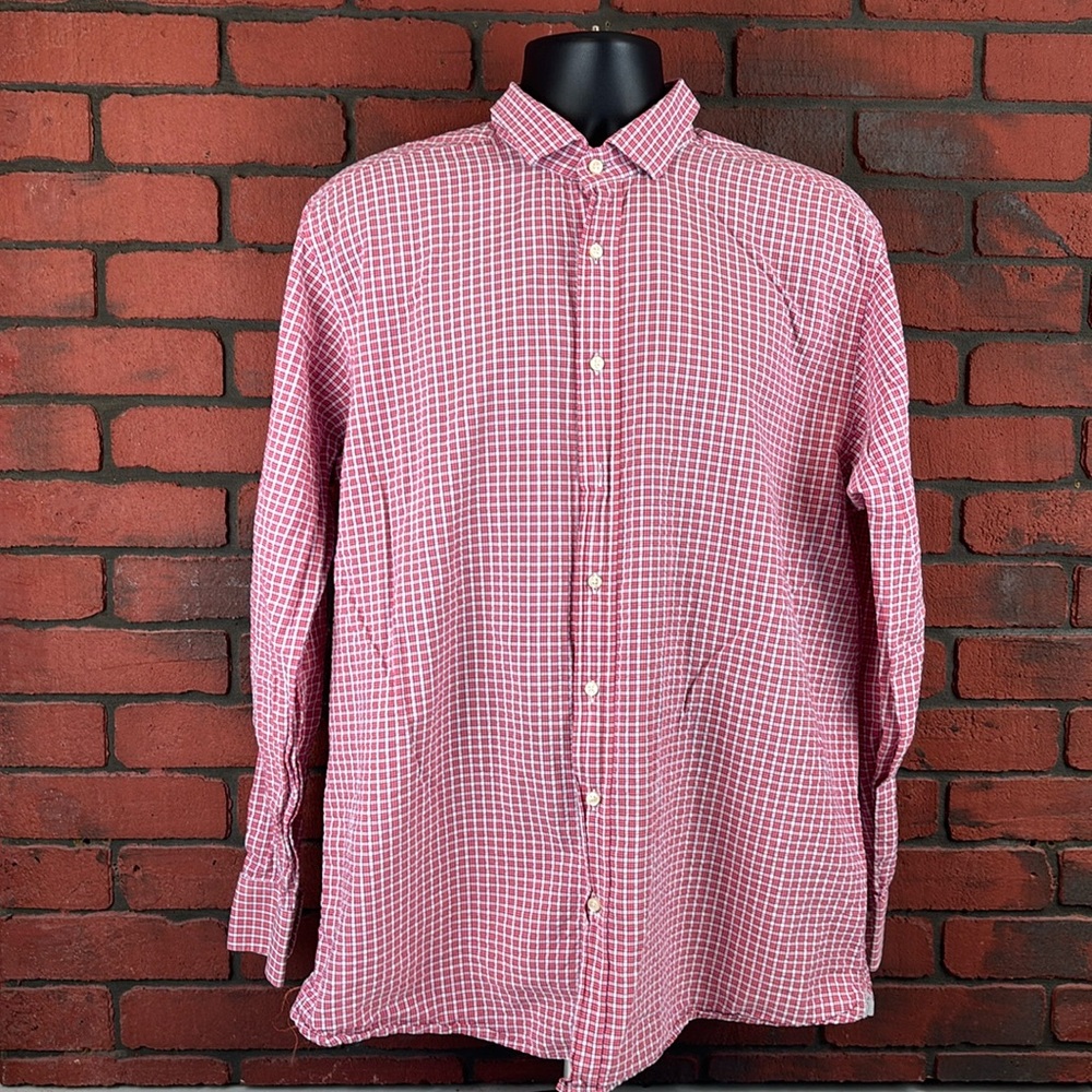 Scott James Shirt Mens Large Plaid Button Down‎